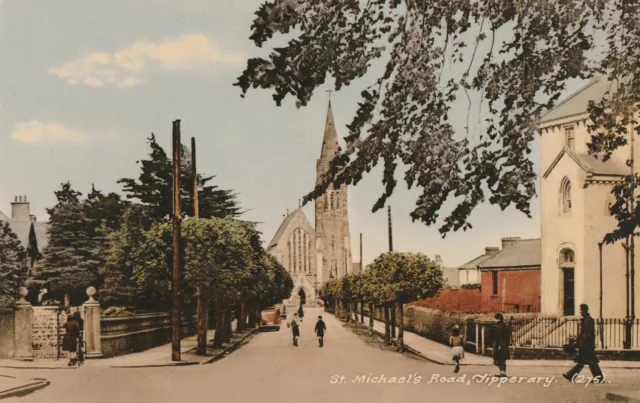 a irish tipperary county eire old antique postcard ireland st michaels road