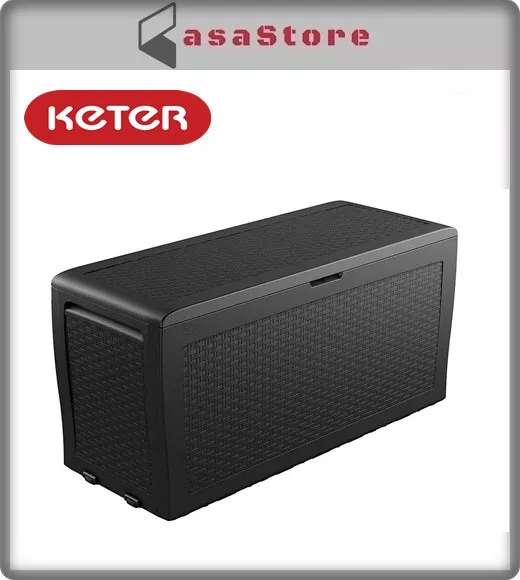 BAULE CASSAPANCA CONTENITORE  INTERNO/ESTERNO SAMOA KETER GRAFITE  117L x45x 57H