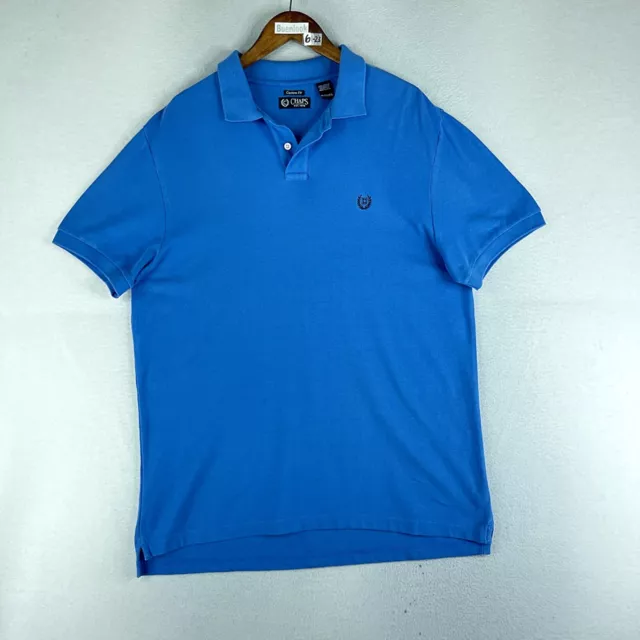 Chaps Mens Polo Shirt Blue Size XL Short Sleeve Collared