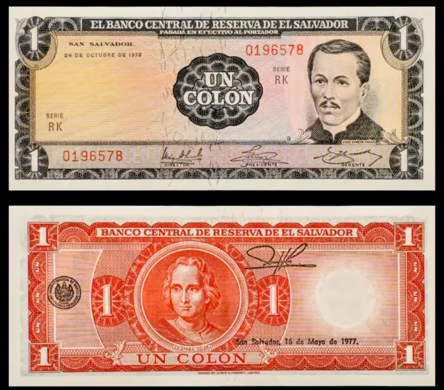 1972 El Salvador 1 Colon, Dr. Juan José Simeón Cañas, Christopher Columbus