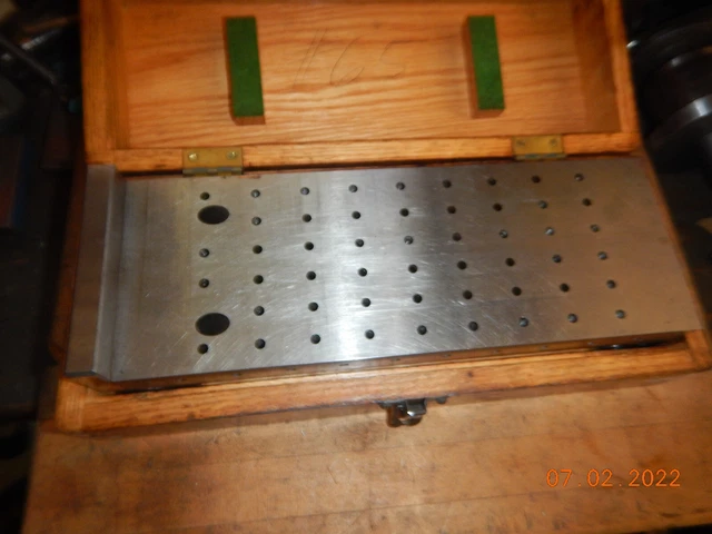 Vintage Taft Peirce Sine Plate W/ Wooden Case Machinist Tool