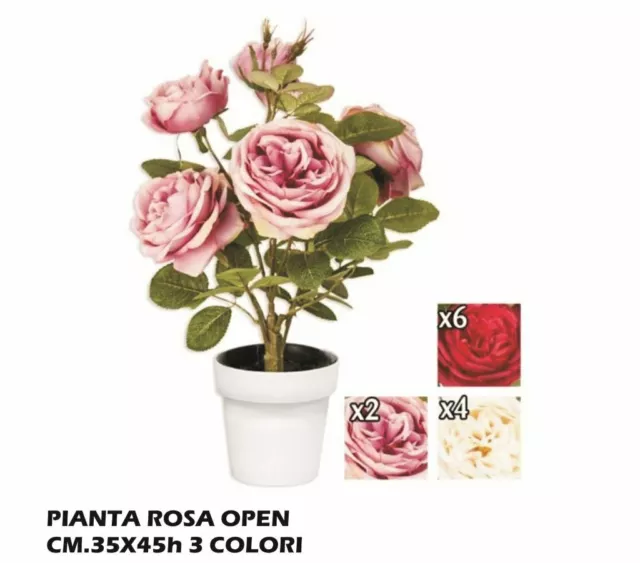 VASO VASETTO CON Rose Rosse Bianche Fiori Finti Plastica Grande 13×46h cm  Pz. 1 EUR 20,99 - PicClick IT
