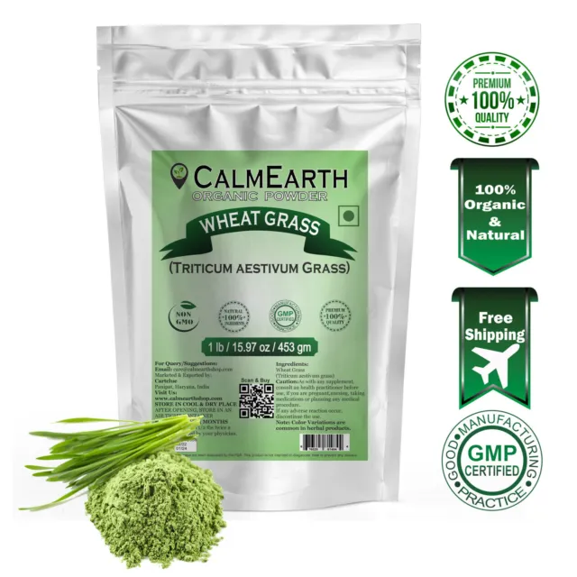 Calm Earth Wheat Grass Organic Herbal Powder 100% Pure