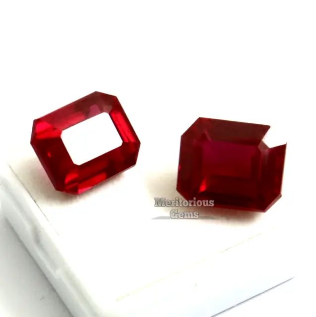 Red Ruby Ring Size Loose Gemstone Radiant Cut 22.30Ct Pair July Birthstone