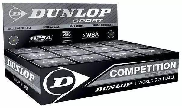 Dunlop Dunlop Competition Squash Balls (3 Ball Tube) -DS