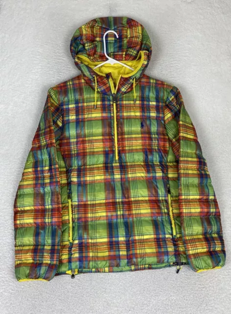 NWT Polo Ralph Lauren Patchwork Down Puffer Jacket Madras Plaid Mens Small $298