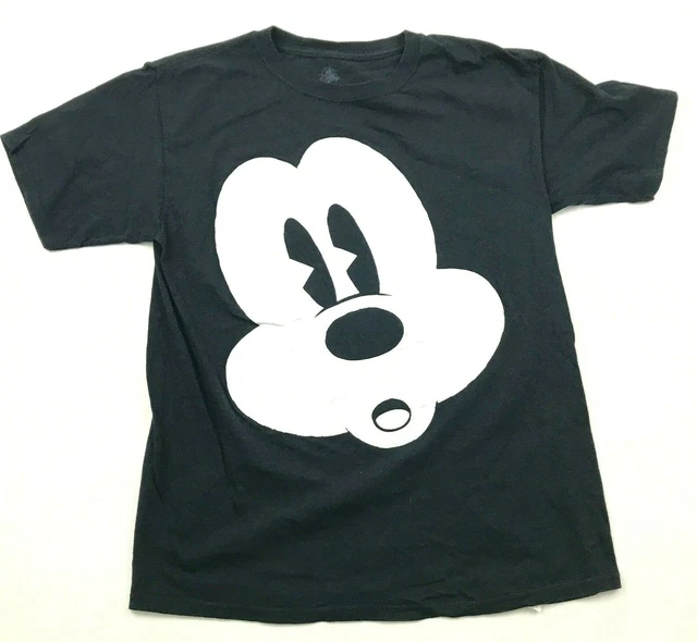 Disney Camicia Ragazzi Taglia XL Bianco Nero Tee Mickey Mouse Top 3D Grafico