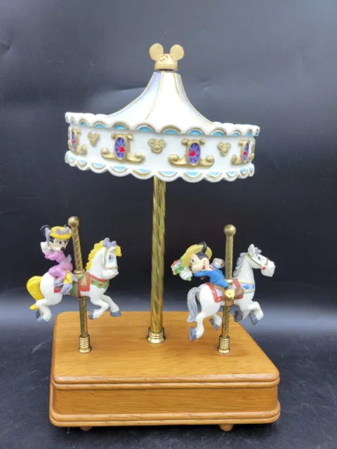 RARE WILLITTS MICKEY Minnie Mouse  CAROUSEL MUSIC BOX Lovliest Night Of The Year