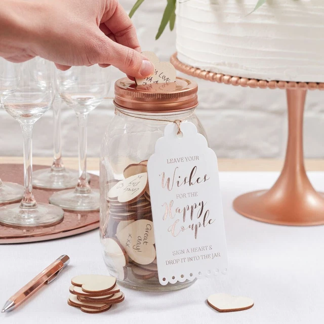 Jarro de deseos - Libro de invitados alternativo de boda frasco de deseos gallina fiesta novia invitado