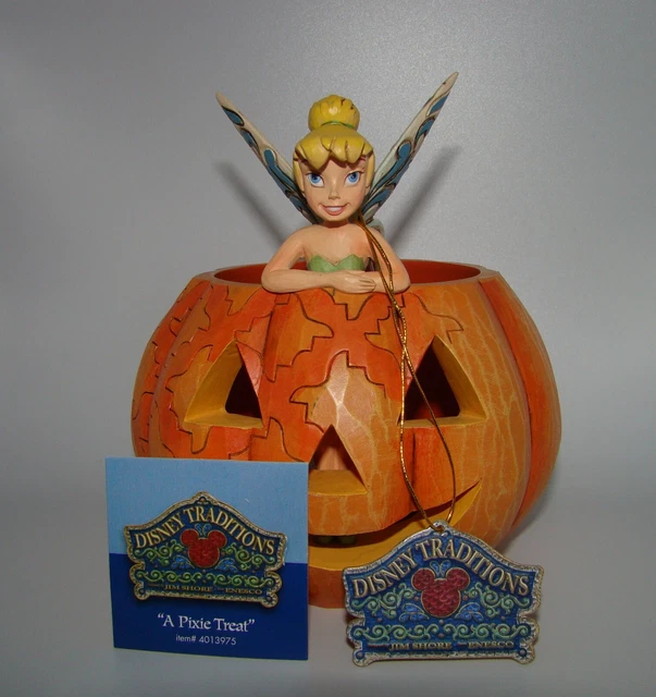 Jim Shore Halloween A PIXIE TREAT Walt Disney Tinker Bell in Pumpkin. In Box!