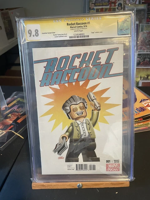 ROCKET RACCOON 1 LEGO VARIANT CGC 9.8 SS SIGNED BY STAN LEE in 2014
