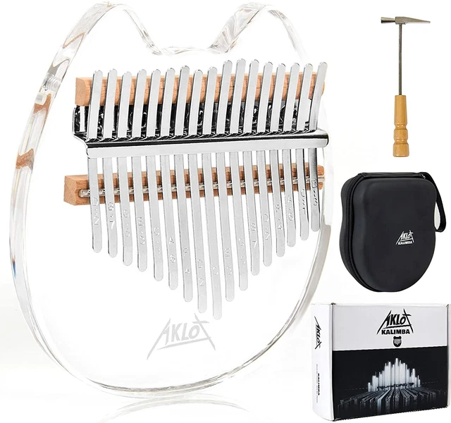 ACRYLIC KALIMBA THUMB Piano 17Key Pickup Cat Ears Tutorial Manual