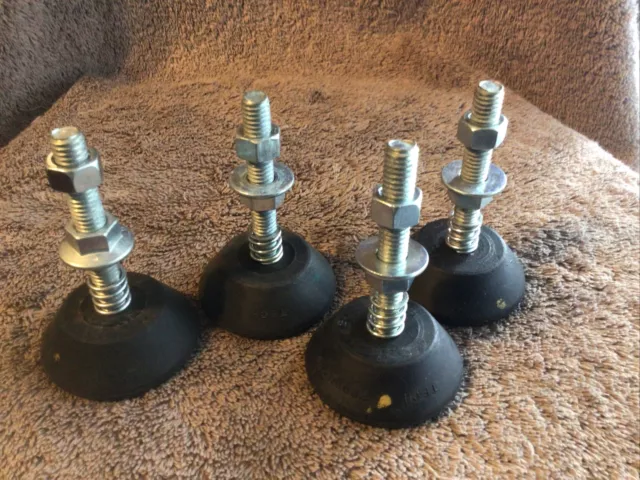 4—McMASTER-CARR Vibration-Damping Leveling Mount 3/8”-16 thread 3-1/2” long