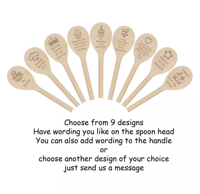 Personalised Wooden Spoon - Choice of designs