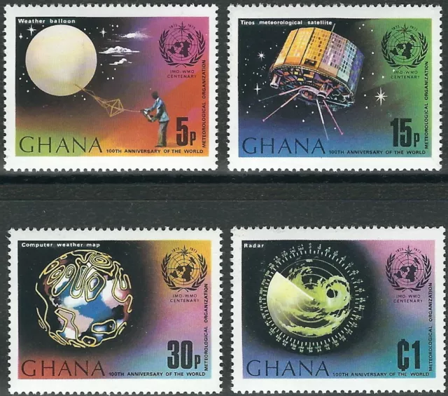 Ghana - Meteorologische Zusammenarbeit Satz postfrisch 1973 Mi. 520-523