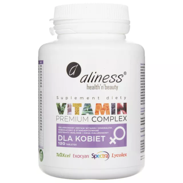 Aliness Premium Vitamin Complex for Women, 120 comprimés