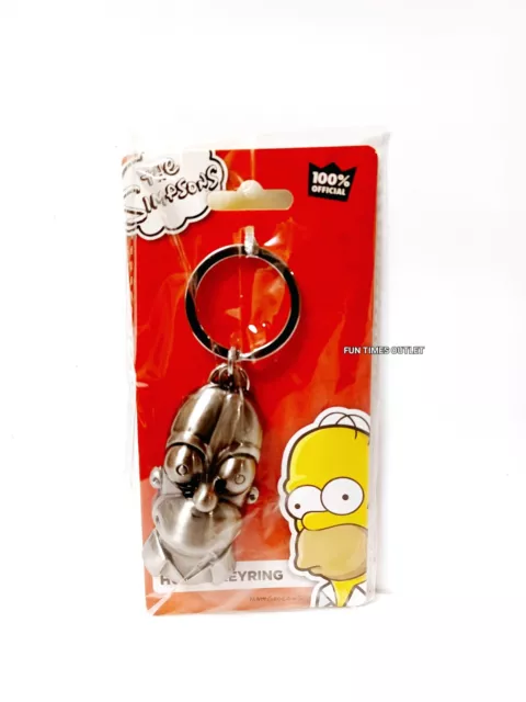 Homer Simpson The Simpsons Keychain Key Ring Universal Studios Pewter Metal New 2