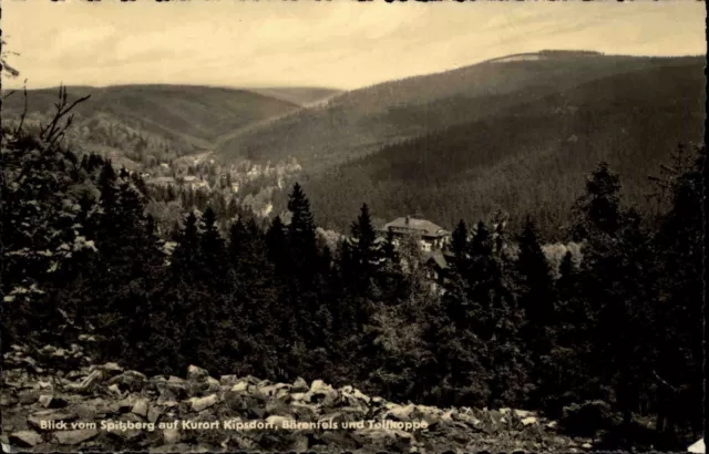 Kipsdorf DDR s/w AK ~1962 Blick vom Spitzberg Kipsdorf Bärenfels und Tellkoppe