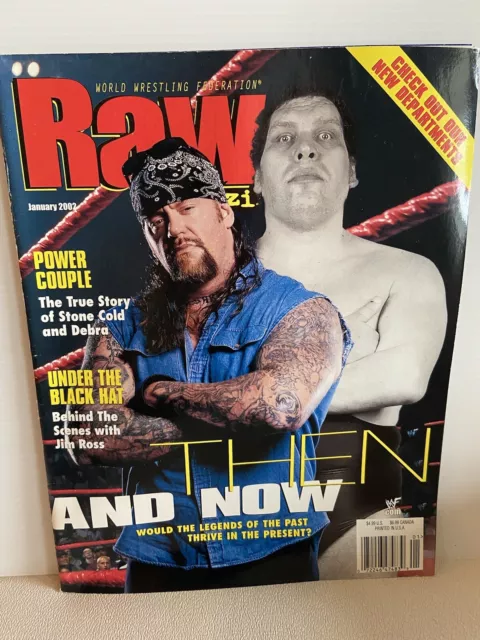 WWF RAW MAGAZINE January 2002 UNDERTAKER ANDRE the GIANT Cover No Poster