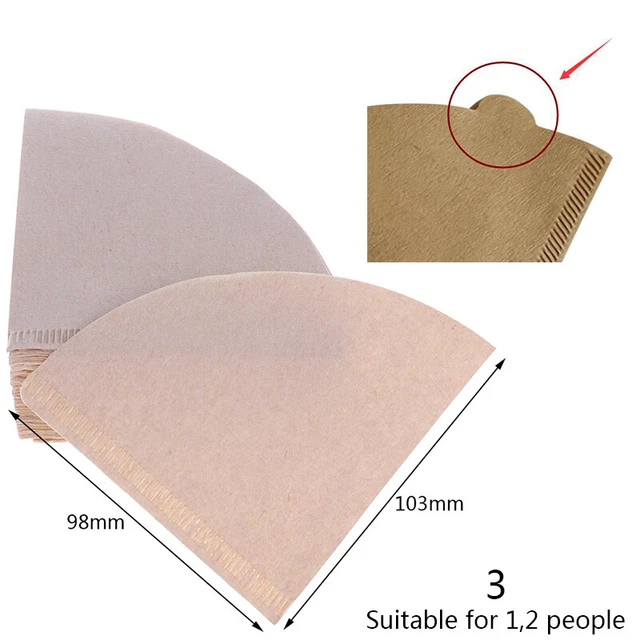 100x Eco-friendly Unbleached Original Wooden Hand Drip Paper Coffee Filter Bag