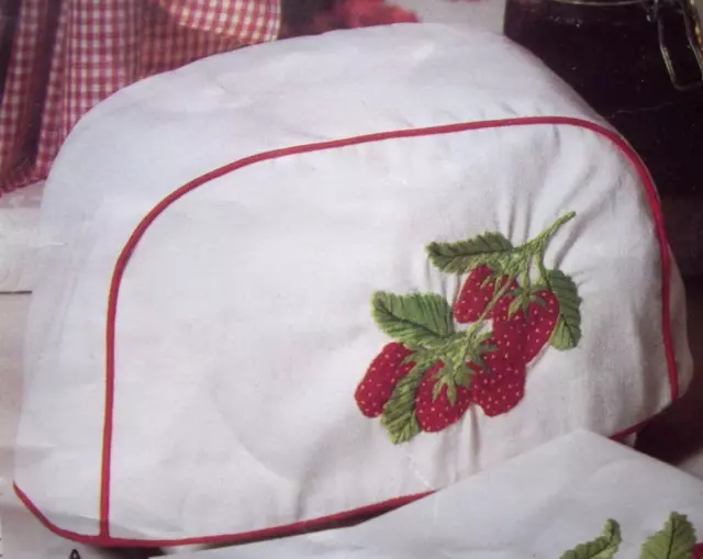 Strawberry toaster cover crewel embroidery kit