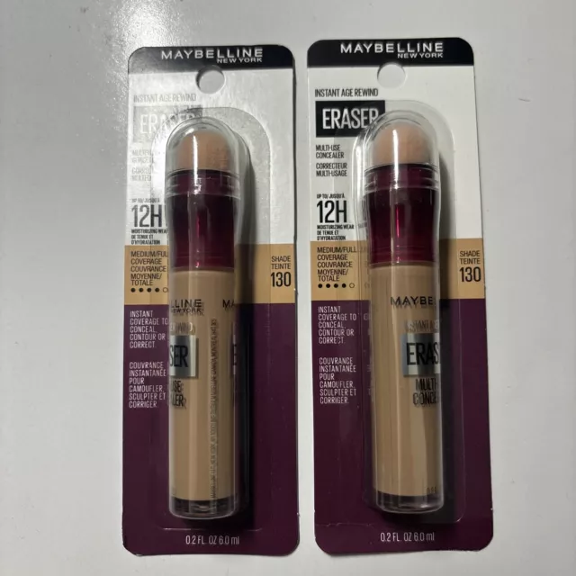 Maybelline Instant Age Rewind Eraser Multi Use Concealer 130 Teinte 0.2 Oz 2Pcs