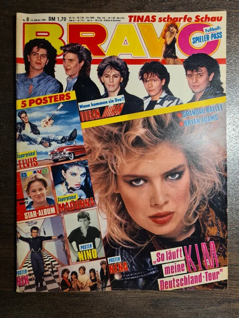 BRAVO 08/1985 Heft Komplett - Bryan Adams, Spandau Ballet, Madonna, Elvis - Top!