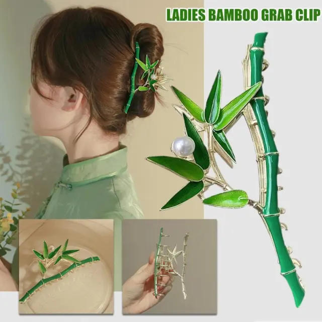 Clip per capelli bambù verde retrò clip squalo ragazza styling decorativo L2E2| R3Q7