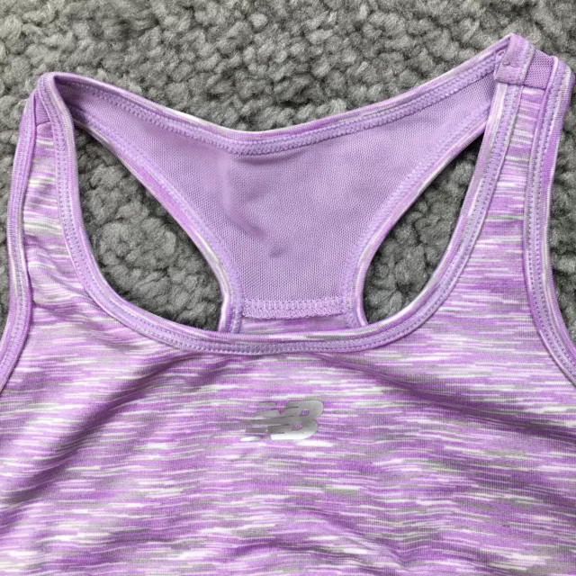 New Balance Girls Mesh-Insert Racerback Sports Bra Size S (7/8) Purple NWT 3