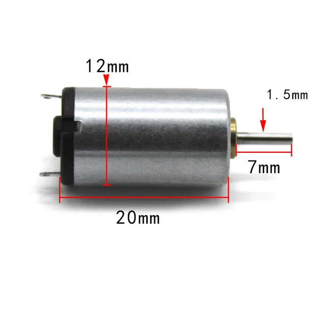 1220 Micro DC Motor Small Electric Motors Model Toy DIY 3V 9500rpm Shaft φ 1.5mm 2