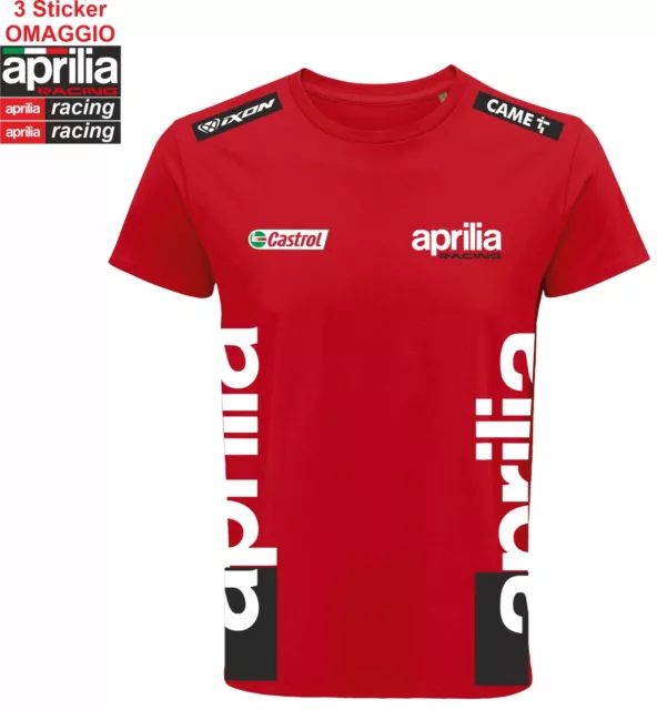 Tshirt APRILIA RACING corse MOTOGP fans ITALIA team replica gara maglia + 3