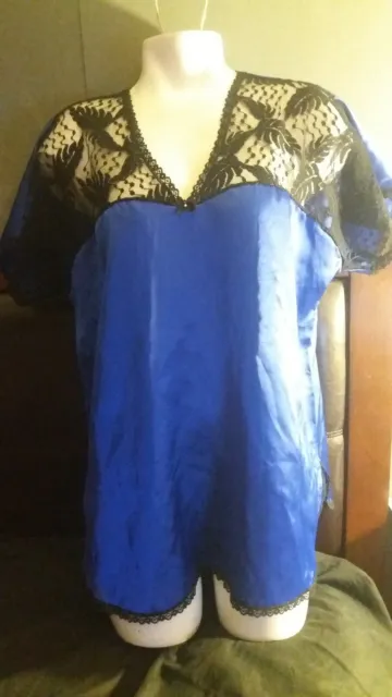 FREDERICKS OF HOLLYWOOD lingerie shirt nighty blue size M medium