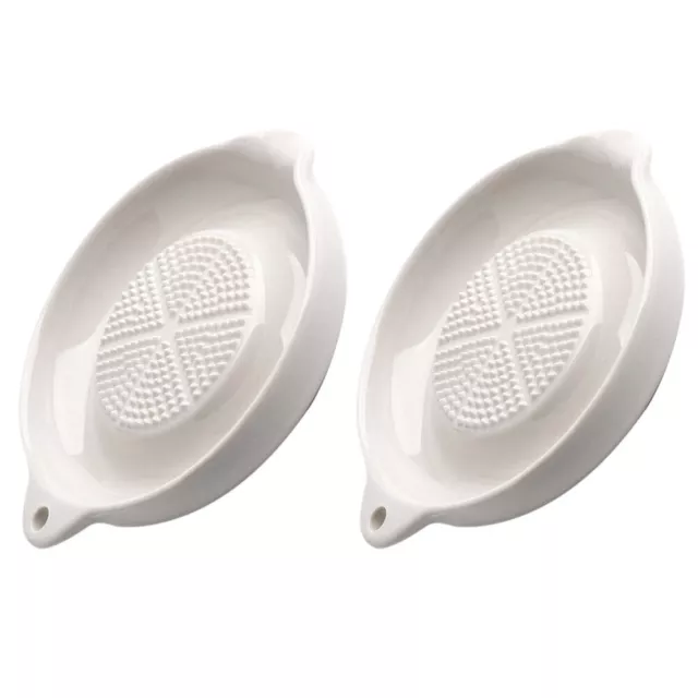 2 Pcs Garlic Grinding Dish Food Supplement Kitchen Accessory Bowl