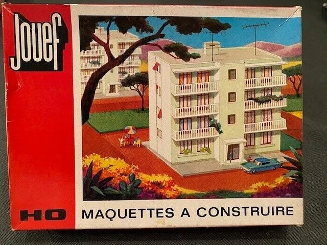 Maquette Jouef HO Immeuble Modulaire Angle – Toit Zinc, Neuf, à Monter, France