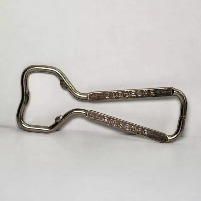 Duquesne Pilsner Silver Top Beer Advertising Bottle Opener Vintage Metal Barware