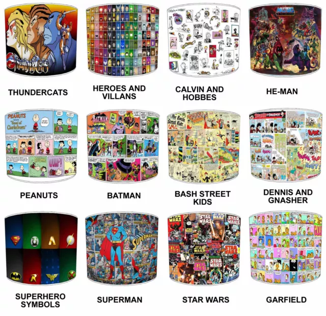 Lampshades Ideal To Match Comic Book Duvets & Superheroes Wall Decals & Sticker