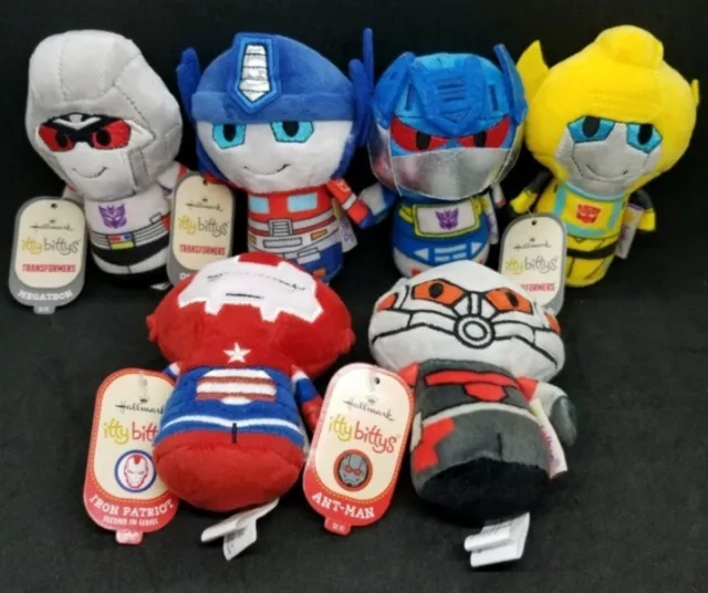 Hallmark Itty Bittys Miscellaneous Mixed Plush Lot Avengers/Transformers