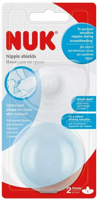 NUK Nipple Shields Silicone Sterilisation Triangular Shape 2x Protector BPA Free