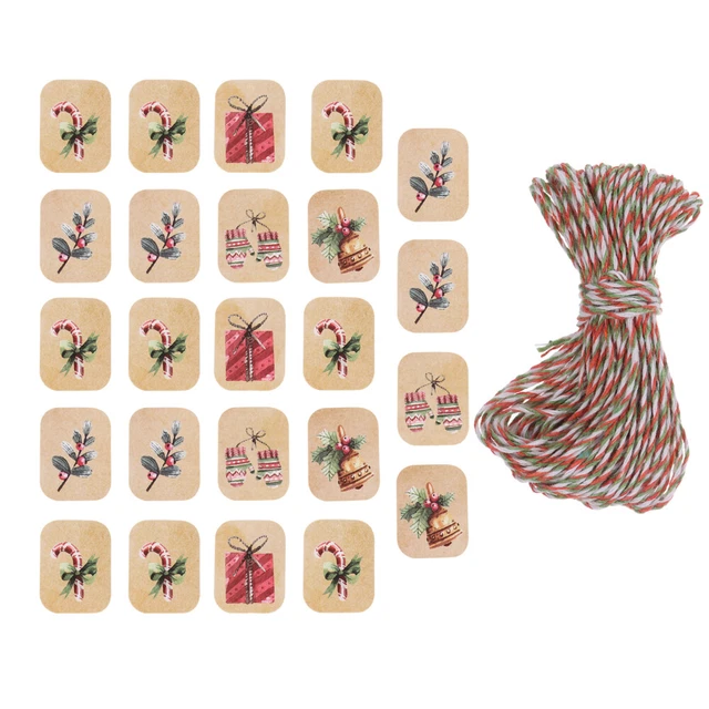 250 piezas colgante de Navidad papel de regalo de Navidad palabras clave imprimir
