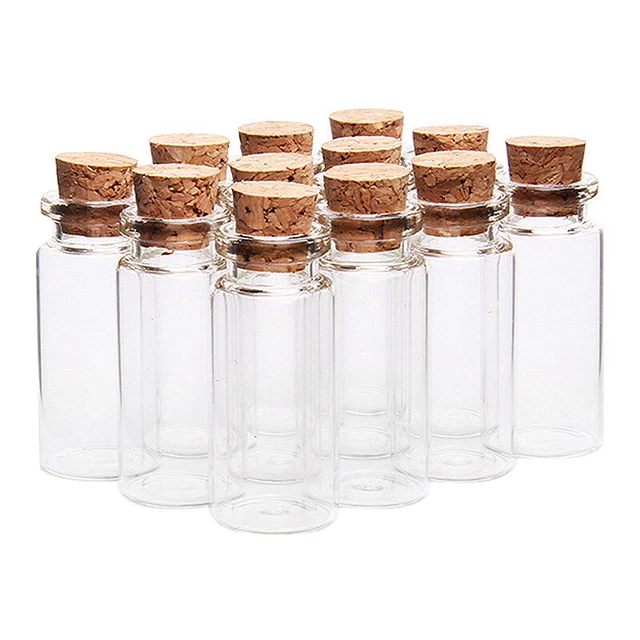 20 Pcs Vials Bottles  Glass Bottle with Cork Stopper Wish Bottles, for WeddiR6G9