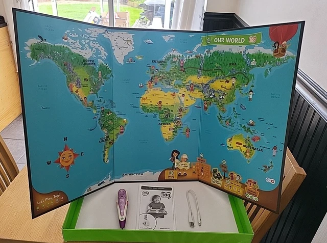 LEAPFROG INTERACTIVE WORLD Map With Pen £5.99 - PicClick UK