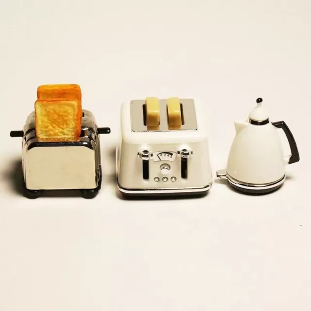 3 Stück Maßstab 1:12 Puppenhaus Miniatur Metall Teekanne Küchengeschirr Zubehör
