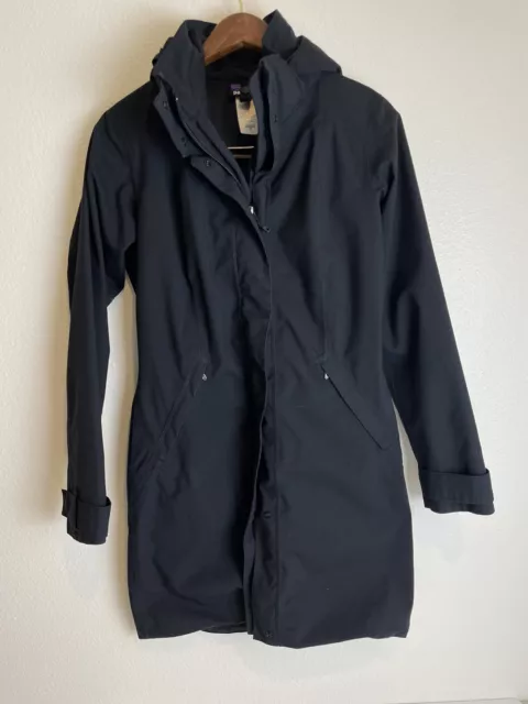 NWOT Patagonia Vosque Parka Jacket Shell Black Removable Hood Women's XS