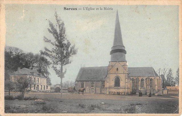 Cpa 60 Sarcus / Church And Town Hall