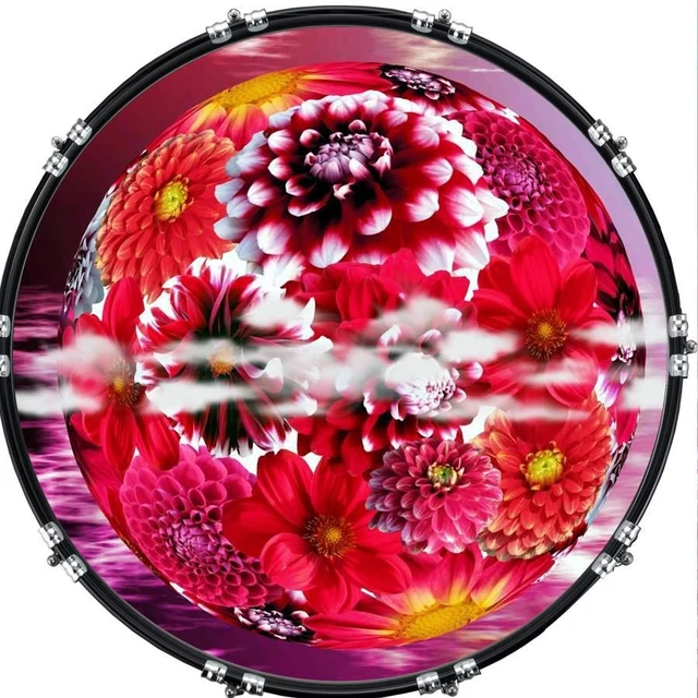 20& CUSTOM BASS Kick Drum Front Head Skin Graphical Ball Dahlia 74.94