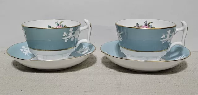 SET of 2 ~ SPODE Copeland Old Colony Rose Vintage Cups and Saucers Y6447