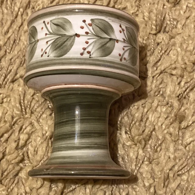 Jersey Pottery Candle Holder Olive Green for Pillar Candle 8cm Diameter