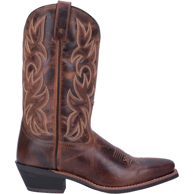 Laredo Men's Nashville 12" J-Toe Cowboy Boots In Brown Peanut Crunch Leather - 10.5 D