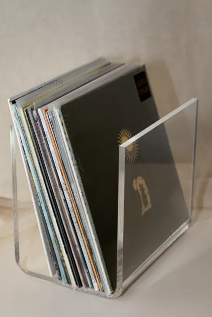 Porta vinili Portadischi Contenitore per LP in plexiglass Trasparente 20x33x25H