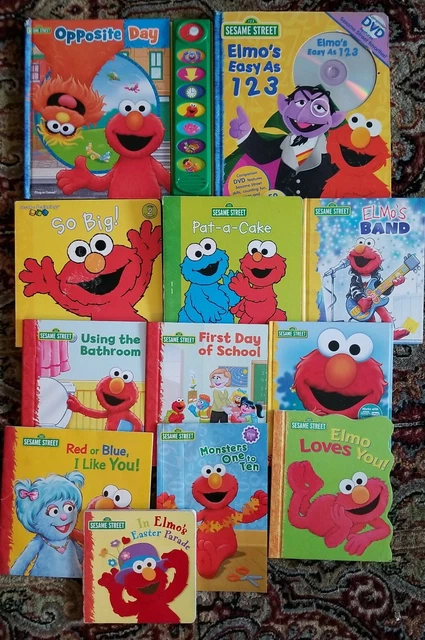 Lot of 12 Sesame Street Elmo Ernie Books Picture/Board Child Kid Mix 1 DVD